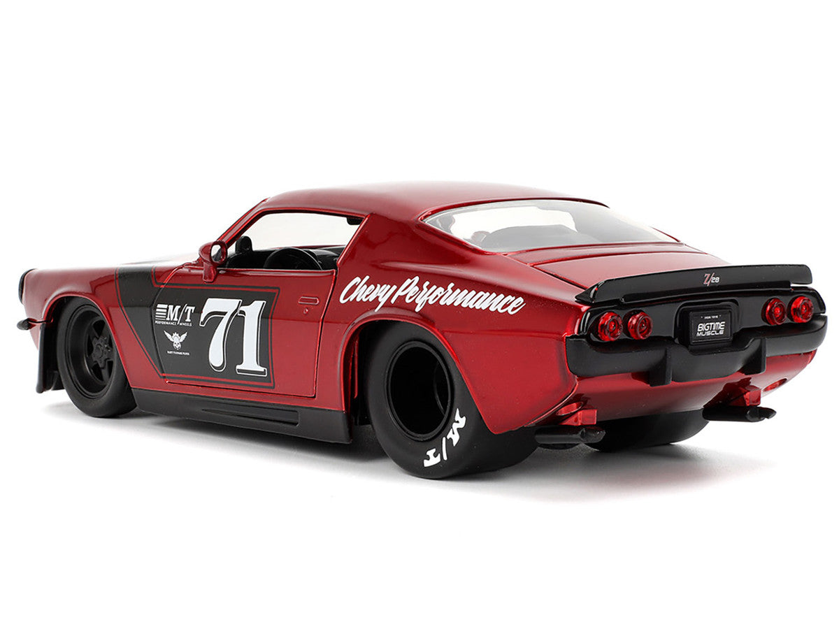 1971 Chevrolet Camaro #71 Red Metallic with Black Stripes "Bigtime Muscle" Series 1/24 Diecast Model Car by Jada Jada