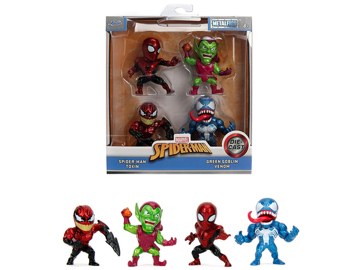 Set of 4 Diecast Figures "Spider-Man" "Metalfigs" Series Diecast Models by Jada Jada
