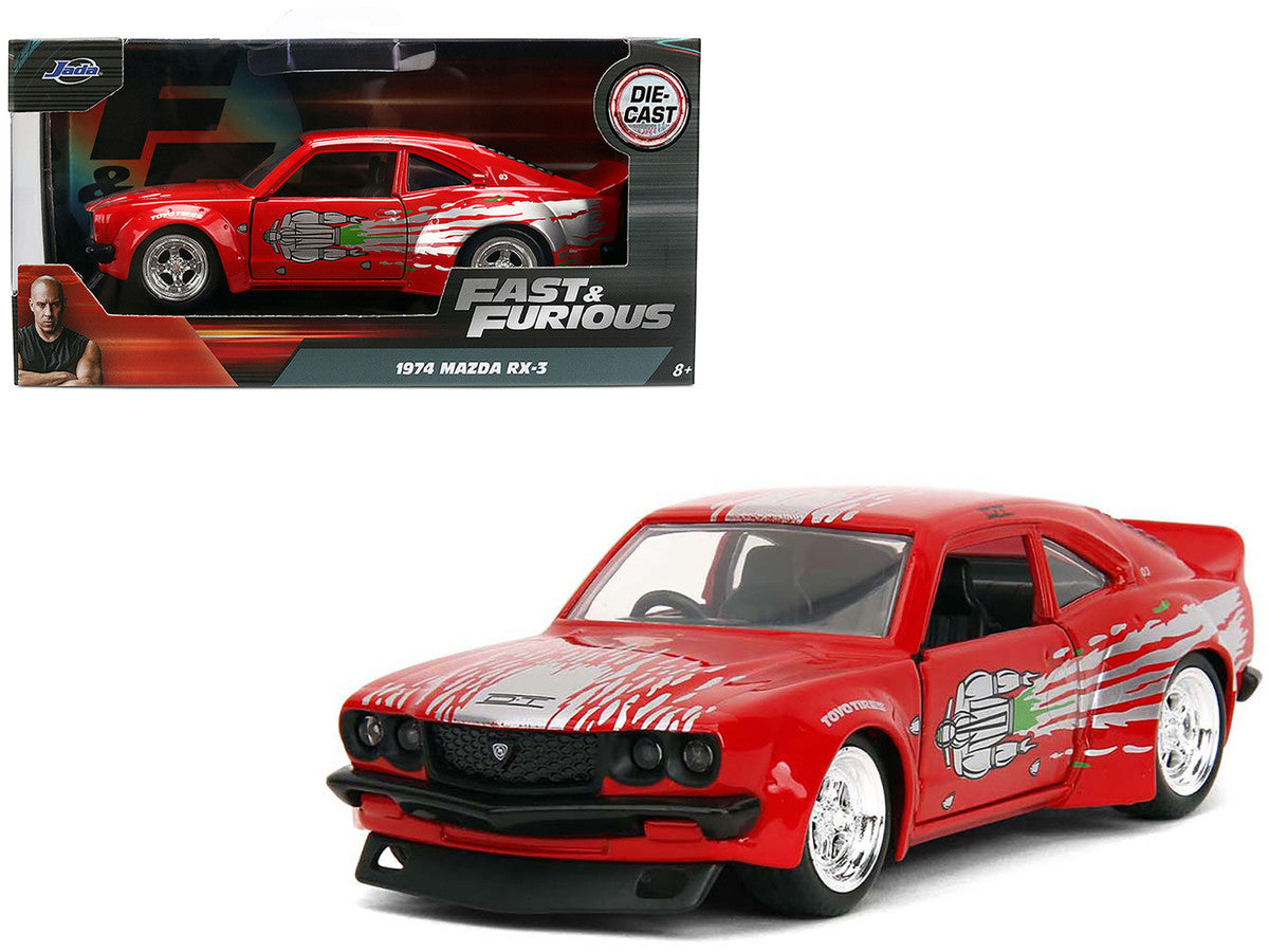 1974 Mazda RX-3 Red with Graphics "Fast & Furious" Series 1/32 Diecast Model Car by Jada Jada