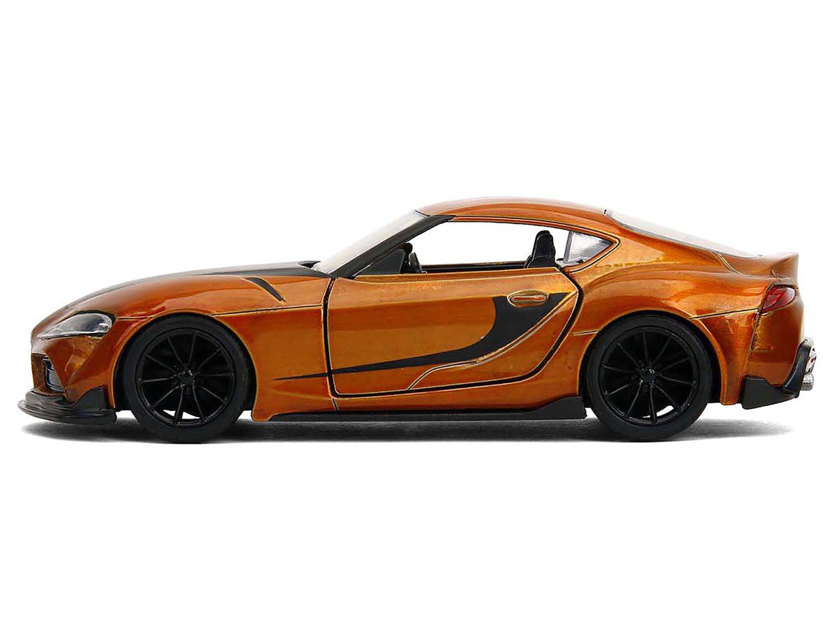 2020 Toyota Supra Orange Metallic with Black Stripes "F9" (2021) Movie "Fast & Furious" Series 1/32 Diecast Model Car by Jada Jada