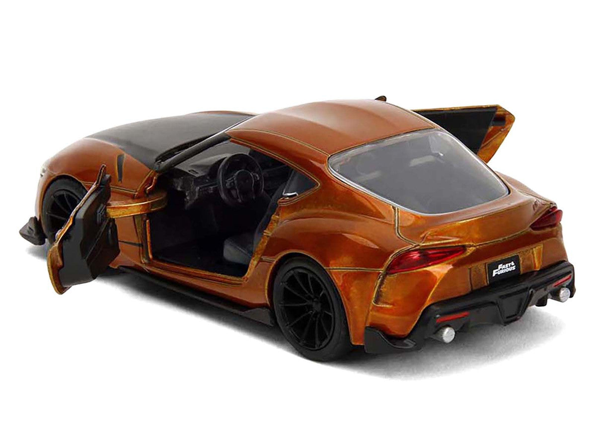 2020 Toyota Supra Orange Metallic with Black Stripes "F9" (2021) Movie "Fast & Furious" Series 1/32 Diecast Model Car by Jada Jada