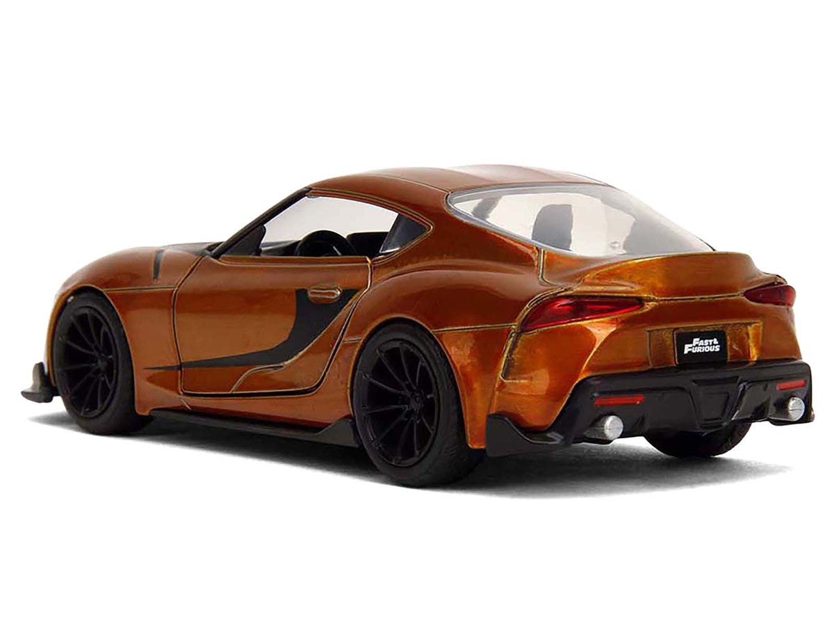 2020 Toyota Supra Orange Metallic with Black Stripes "F9" (2021) Movie "Fast & Furious" Series 1/32 Diecast Model Car by Jada Jada