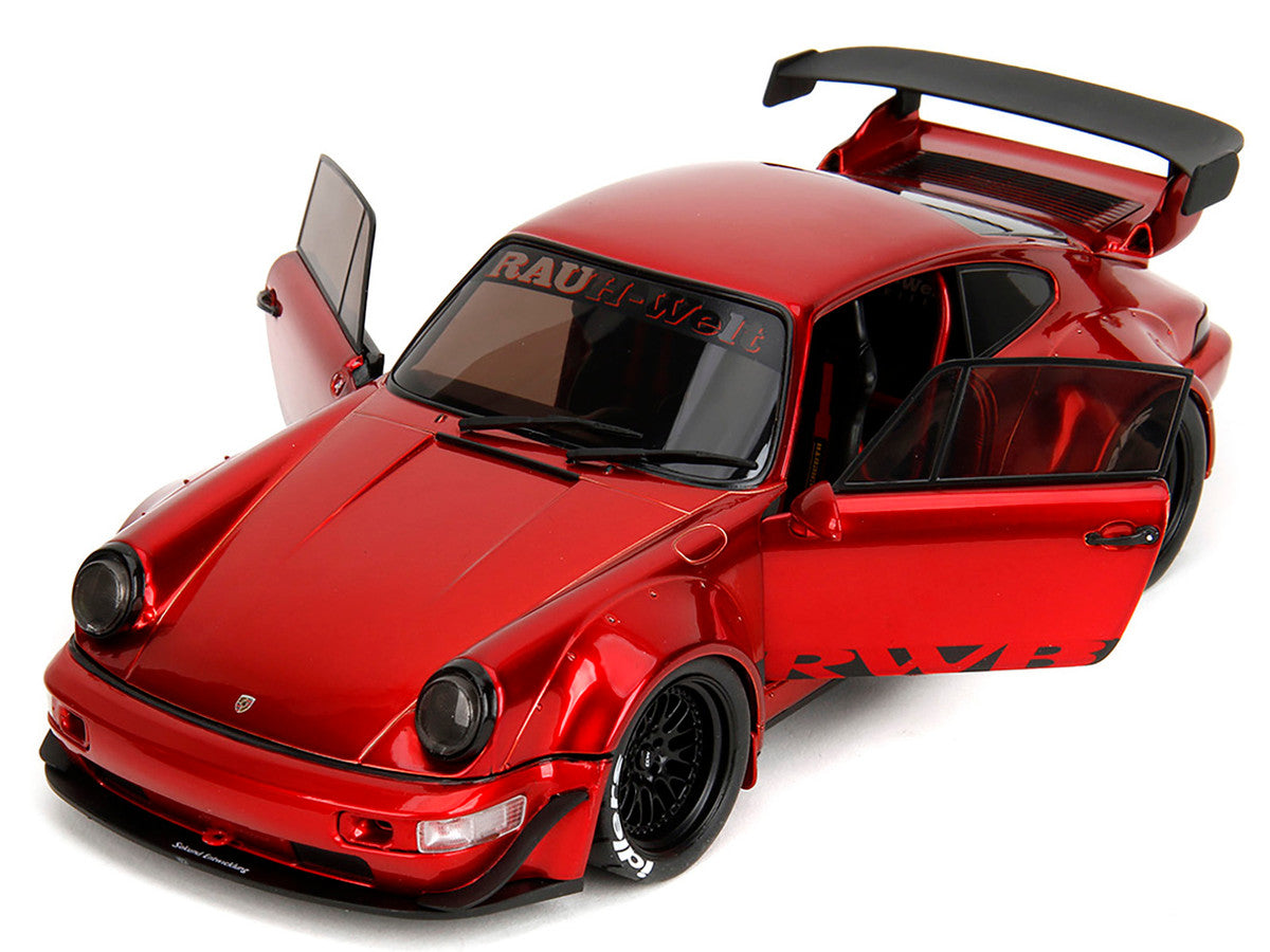 RWB Body Kit Red Metallic with Black Stripes "Pink Slips" Series 1/18 Diecast Model Car by Jada Jada