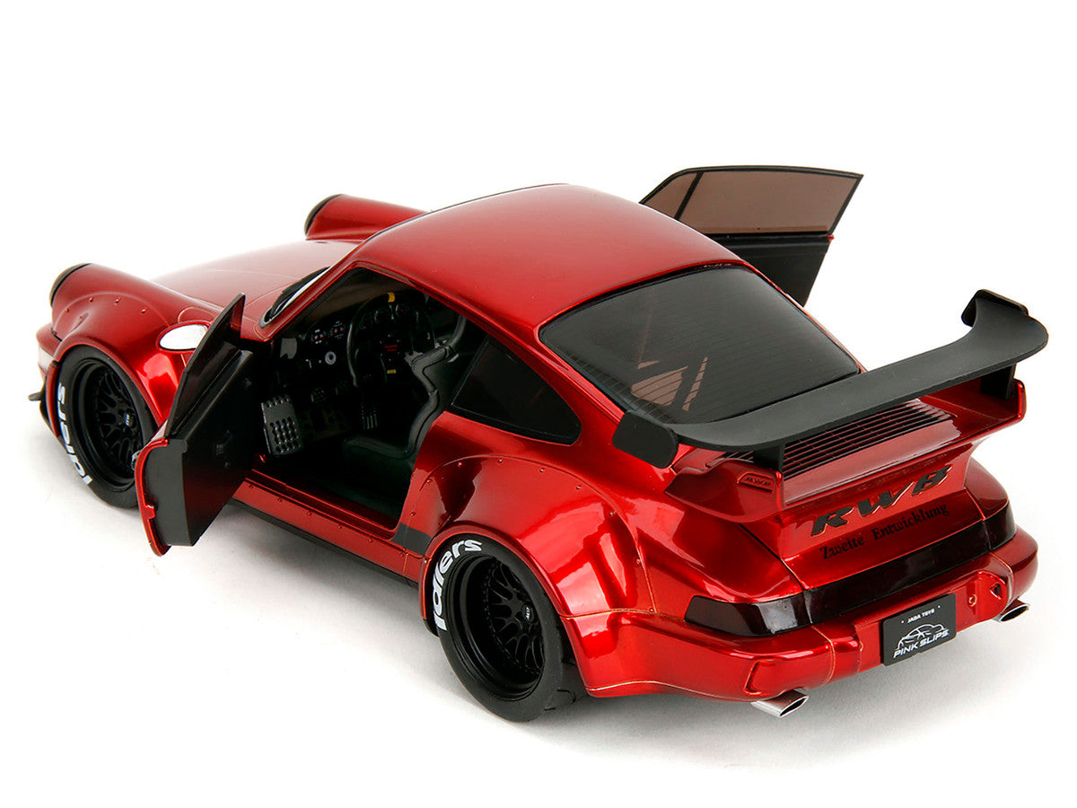 RWB Body Kit Red Metallic with Black Stripes "Pink Slips" Series 1/18 Diecast Model Car by Jada Jada