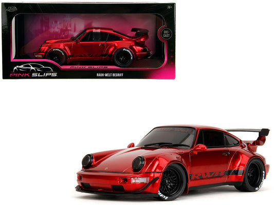 RWB Body Kit Red Metallic with Black Stripes "Pink Slips" Series 1/18 Diecast Model Car by Jada Jada
