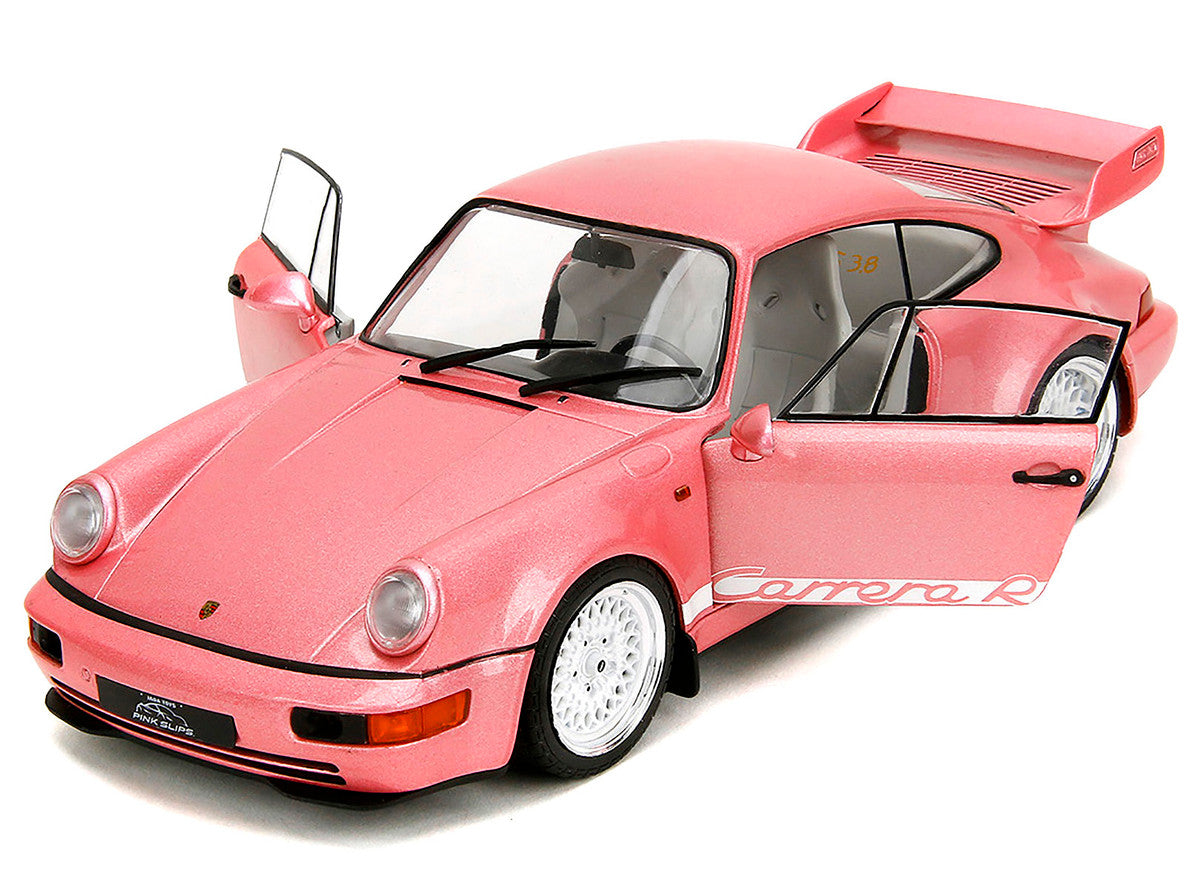 Porsche 911 Carrera RS (964) Pink Metallic with White Stripes "Pink Slips" Series 1/18 Diecast Model Car by Jada Jada
