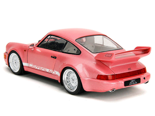 Porsche 911 Carrera RS (964) Pink Metallic with White Stripes "Pink Slips" Series 1/18 Diecast Model Car by Jada Jada
