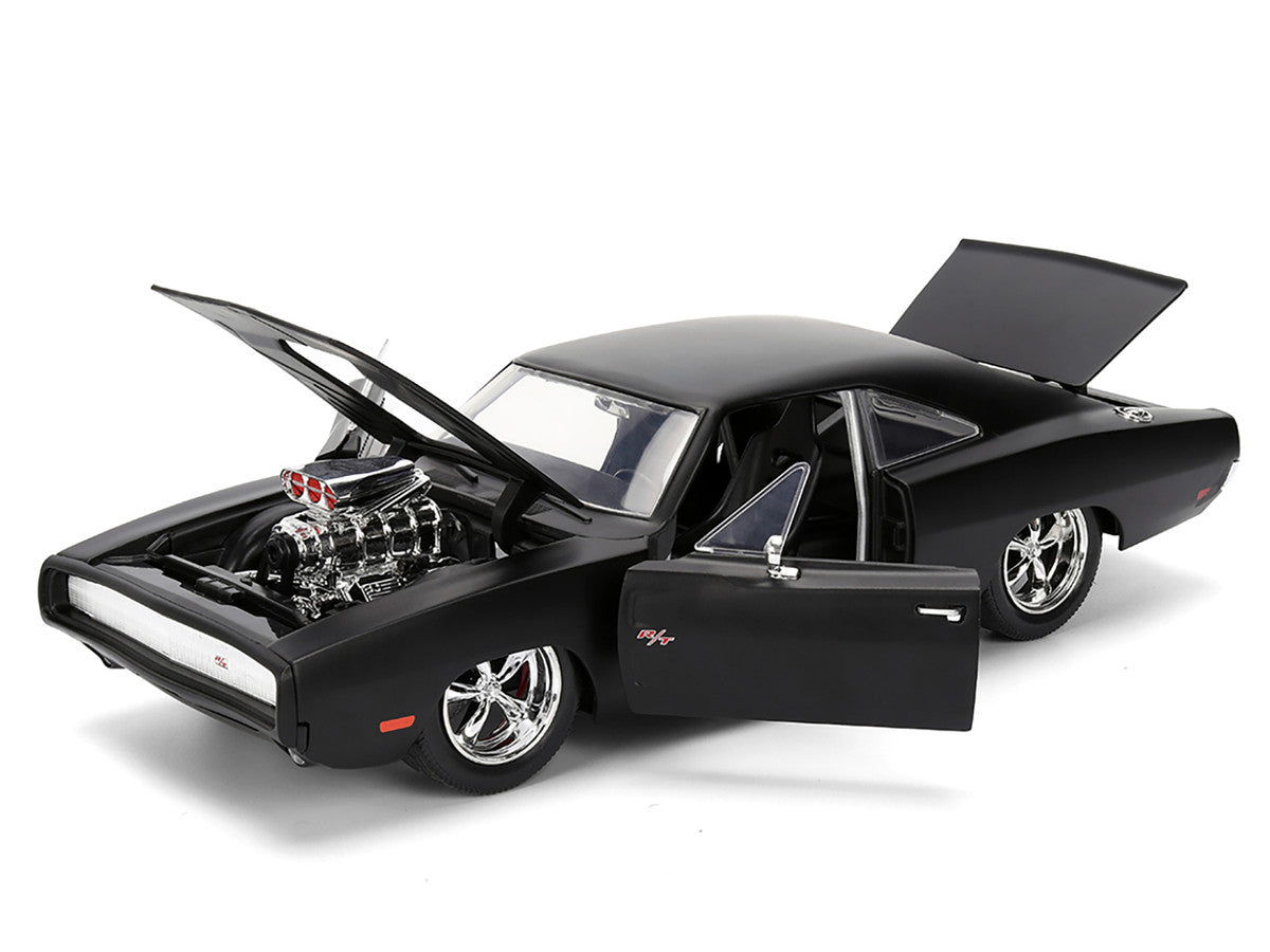 1970 Dodge Charger R/T Matt Black "Fast & Furious" (2009) Movie "Fast & Furious" Series 1/24 Diecast Model Car by Jada Jada