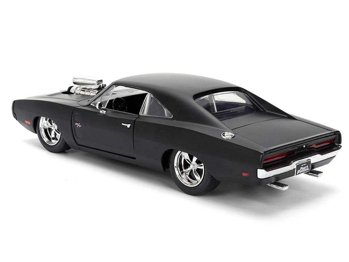 1970 Dodge Charger R/T Matt Black "Fast & Furious" (2009) Movie "Fast & Furious" Series 1/24 Diecast Model Car by Jada Jada