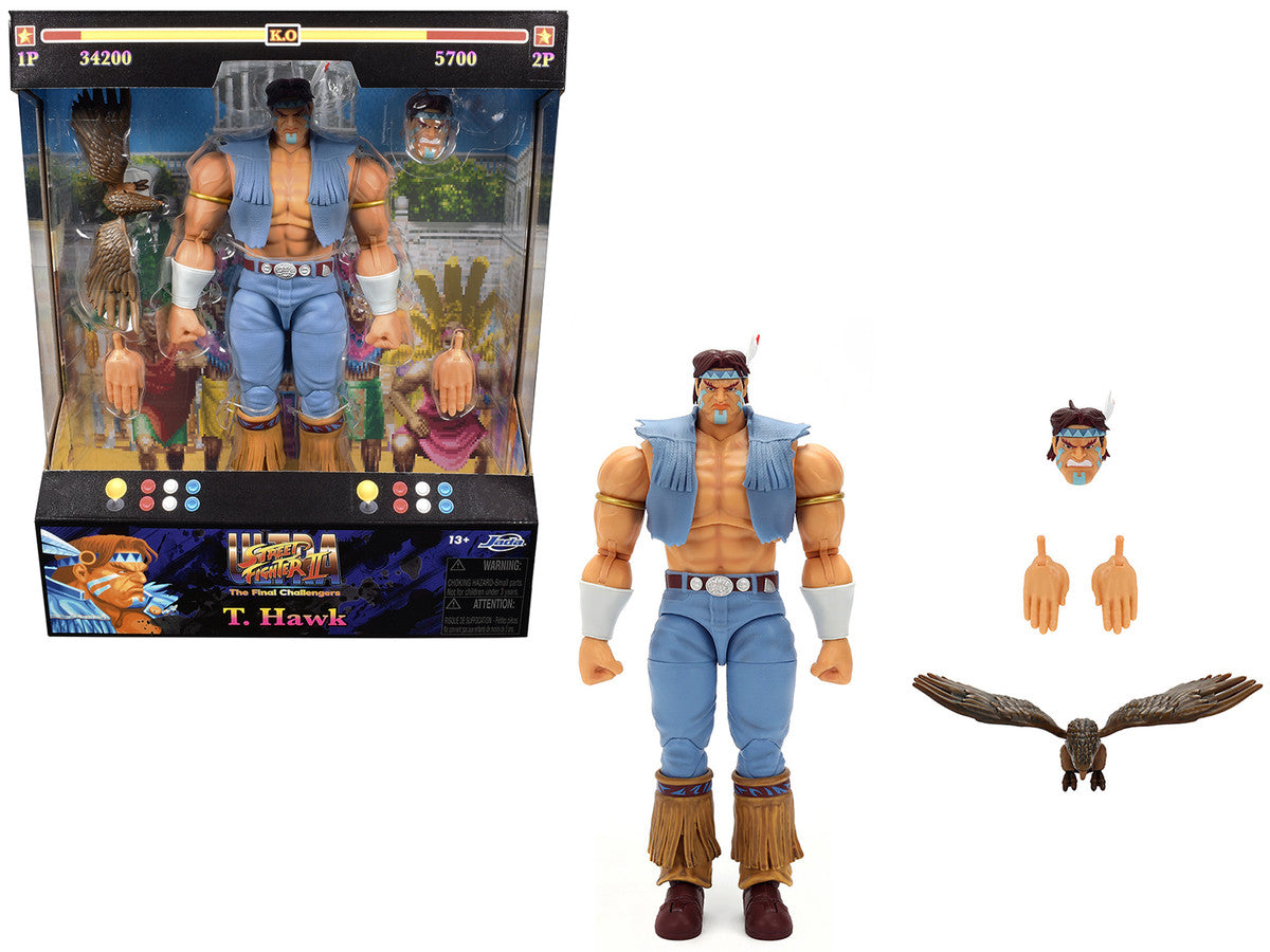 T. Hawk 7.5" Moveable Figure with Accessories and Alternate Head and Hands "Ultra Street Fighter II: The Final Challengers" (2017) Video Game Model by Jada Jada