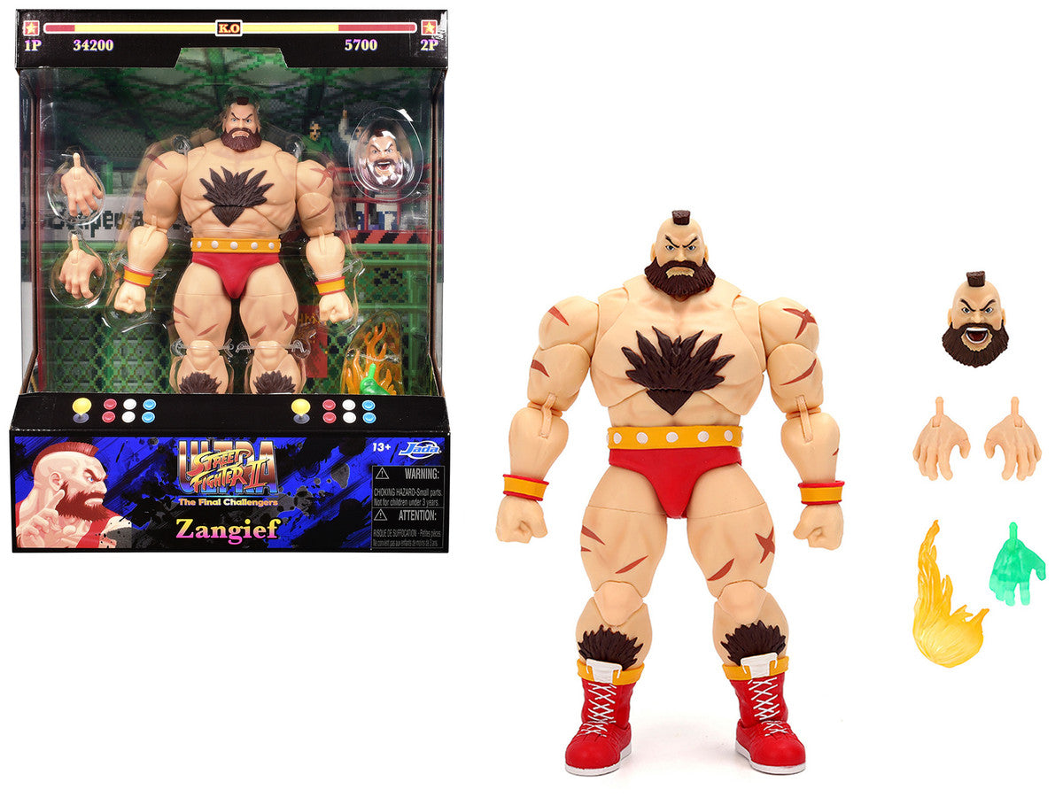 Zangief 7.5" Moveable Figure with Accessories and Alternate Head and Hands "Ultra Street Fighter II: The Final Challengers" (2017) Video Game Model by Jada Jada