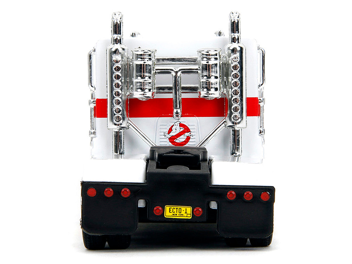 G1 Autobot Optimus Prime Truck White with Robot on Chassis from "Transformers" TV Series - "Ghostbusters" (1984) Movie Crossover "Hollywood Rides" Series Diecast Model by Jada Jada