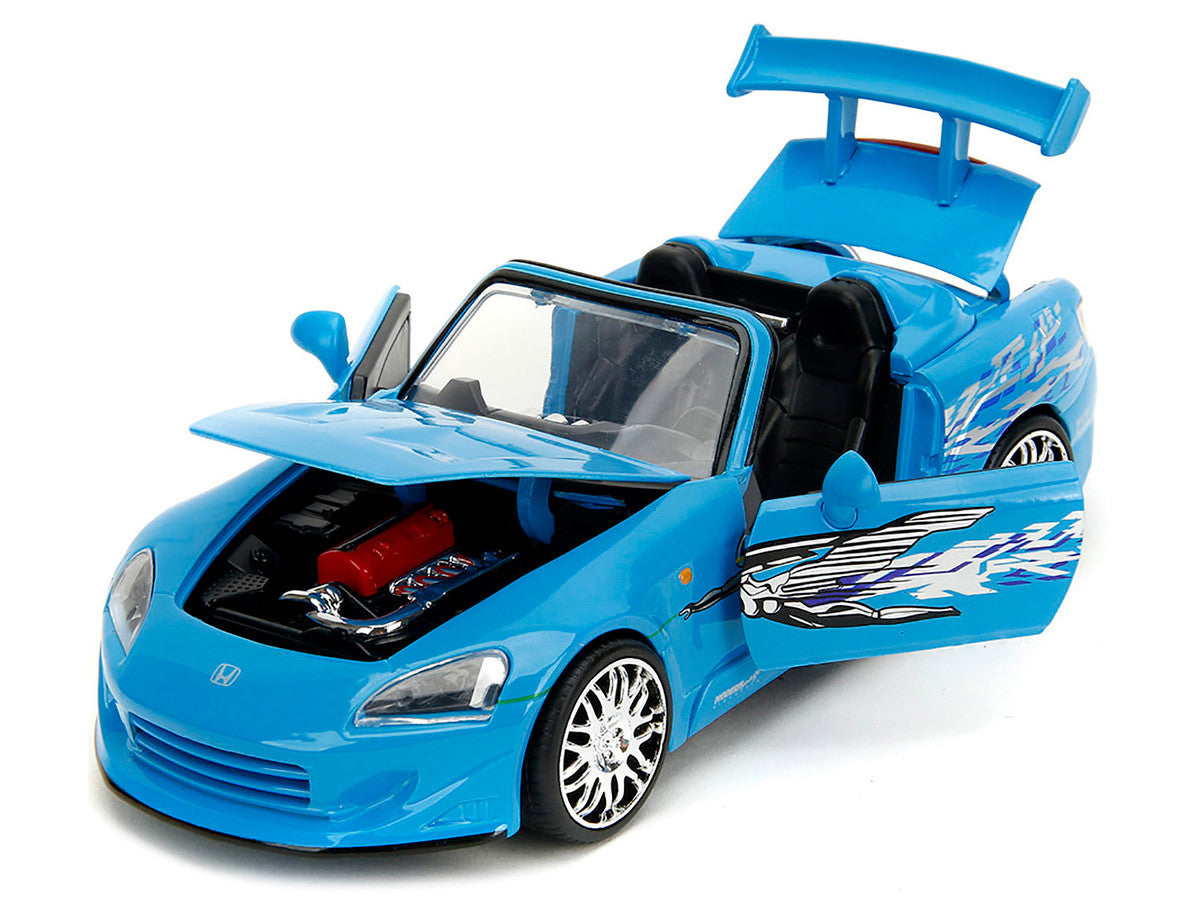 2001 Honda S2000 Convertible Blue with Graphics "Fast & Furious Remix" Series 1/24 Diecast Model Car by Jada Jada