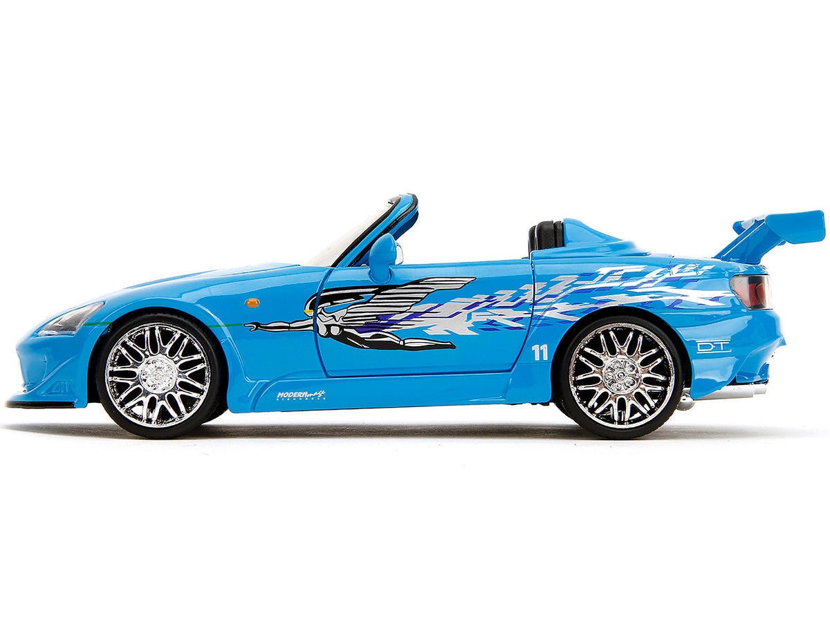 2001 Honda S2000 Convertible Blue with Graphics "Fast & Furious Remix" Series 1/24 Diecast Model Car by Jada Jada