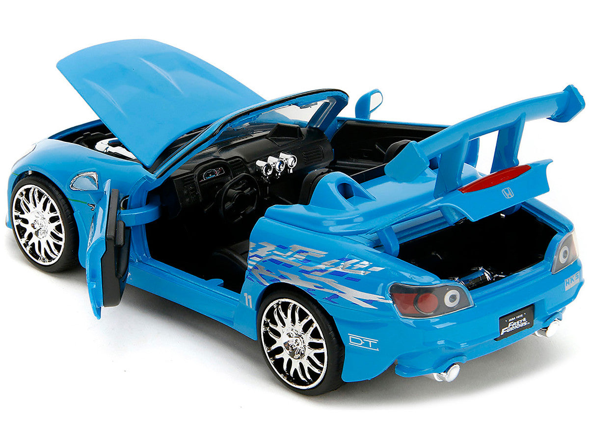 2001 Honda S2000 Convertible Blue with Graphics "Fast & Furious Remix" Series 1/24 Diecast Model Car by Jada Jada