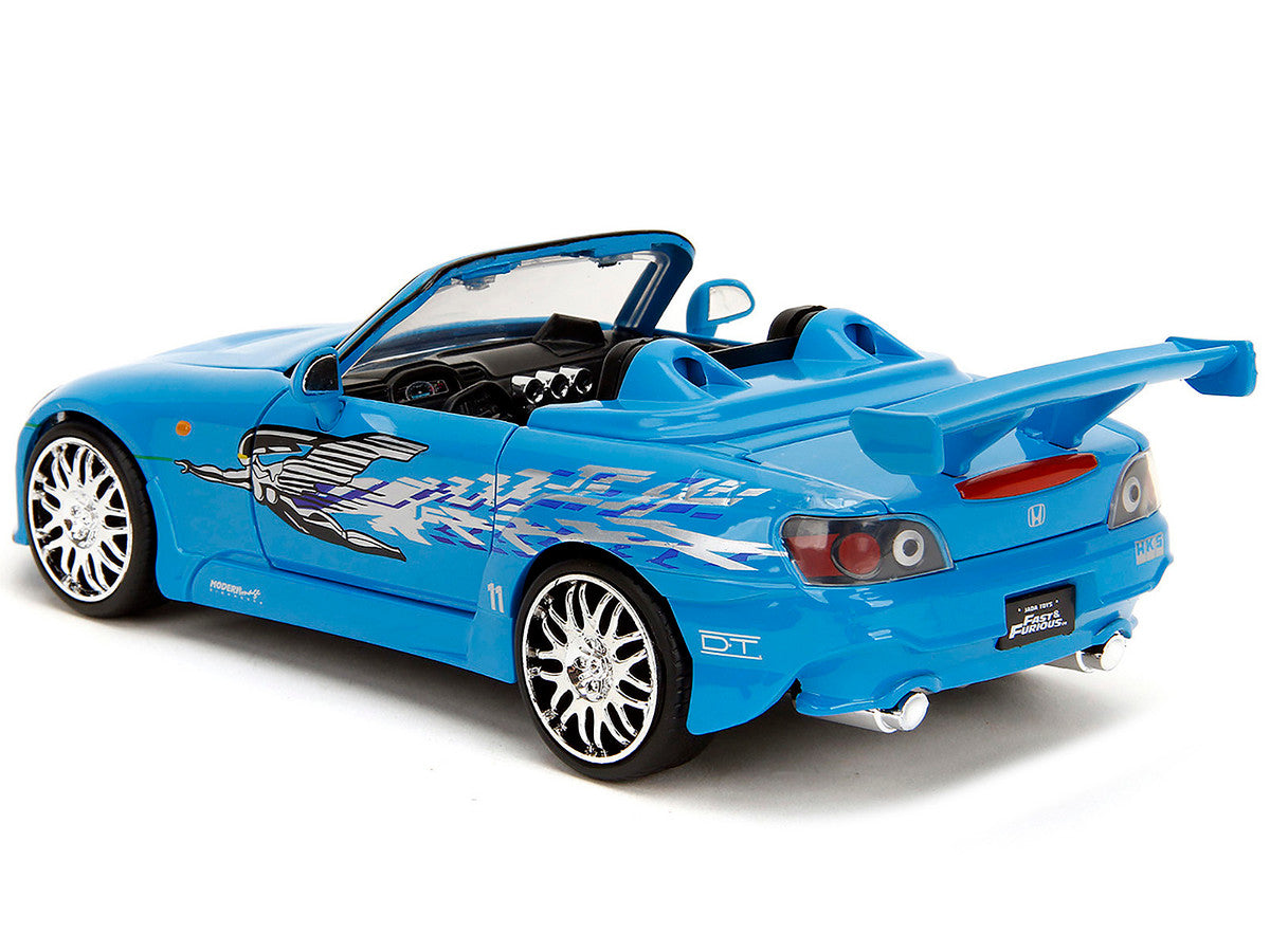 2001 Honda S2000 Convertible Blue with Graphics "Fast & Furious Remix" Series 1/24 Diecast Model Car by Jada Jada