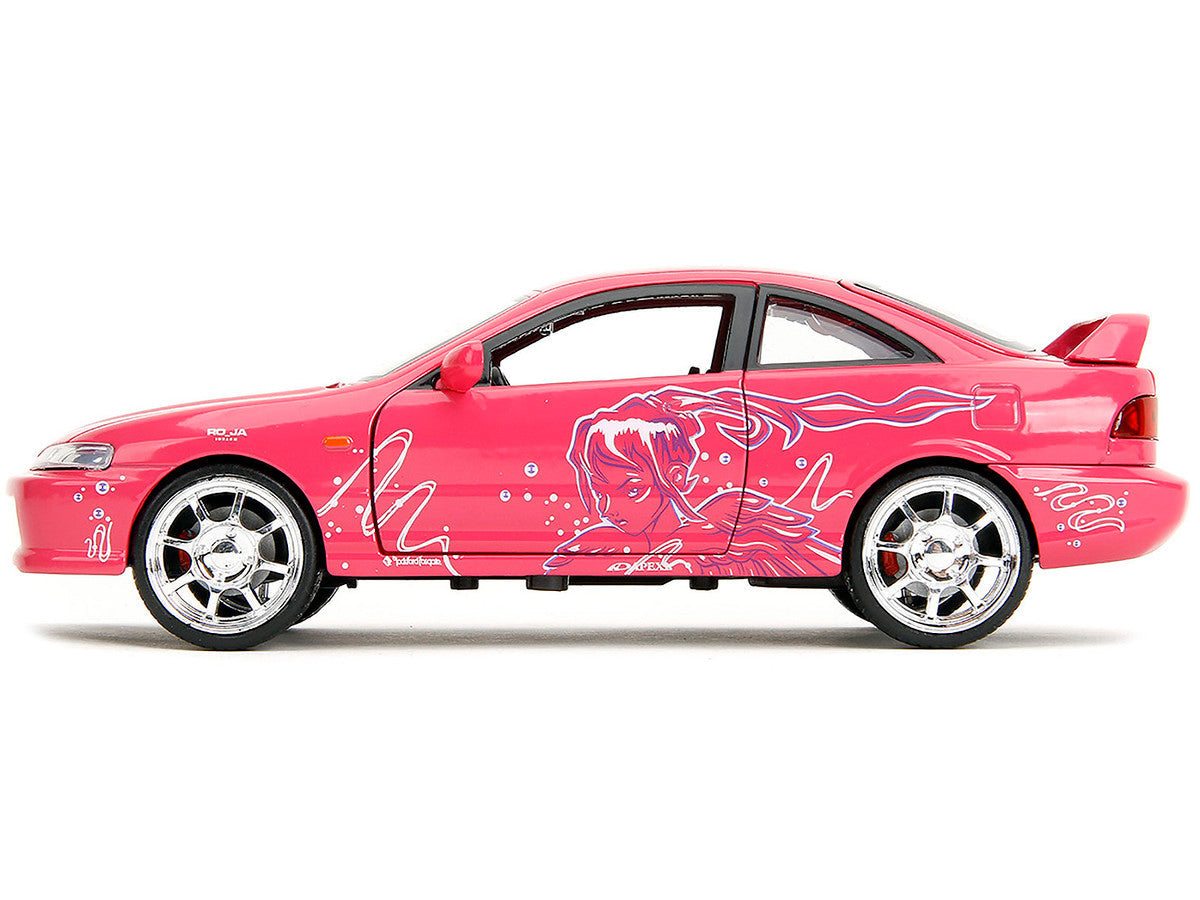 1995 Honda Integra Type R Pink with Graphics "Fast & Furious Remix" Series 1/24 Diecast Model Car by Jada Jada