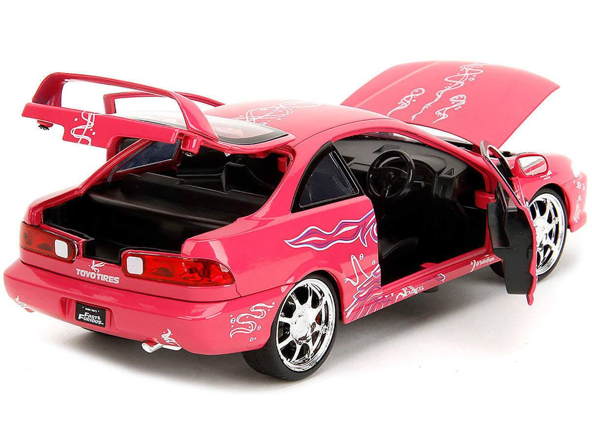 1995 Honda Integra Type R Pink with Graphics "Fast & Furious Remix" Series 1/24 Diecast Model Car by Jada Jada