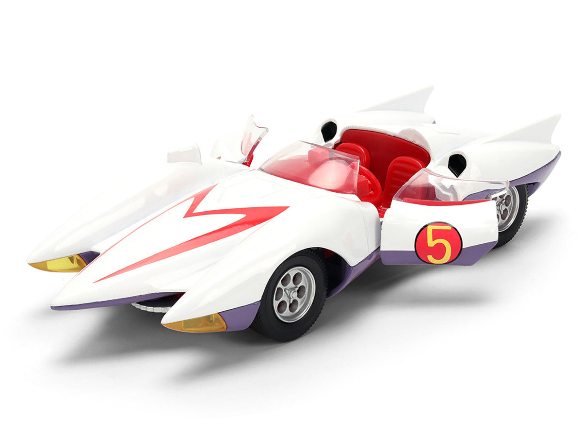Mach 5 White with Red Stripes and Interior "Speed Racer" (1967) TV Series "Anime Hollywood Rides" Series 1/32 Diecast Model Car by Jada Jada