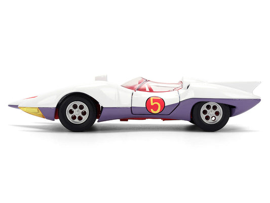 Mach 5 White with Red Stripes and Interior "Speed Racer" (1967) TV Series "Anime Hollywood Rides" Series 1/32 Diecast Model Car by Jada Jada