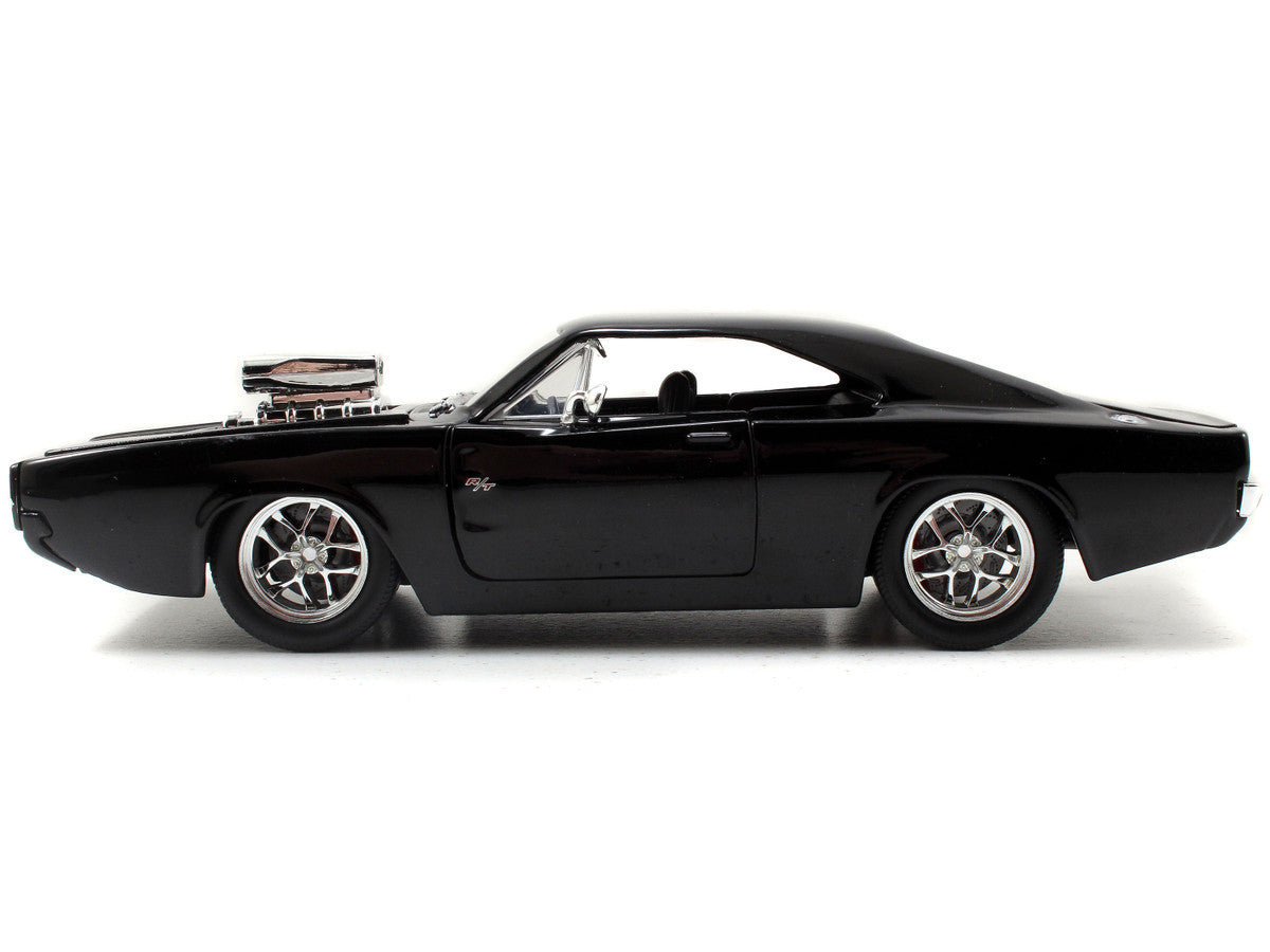 Model Kit Dodge Charger R/T Black and Dom Diecast Figure "Fast & Furious" Movie "Build N' Collect" Series 1/24 Diecast Model Car by Jada Jada