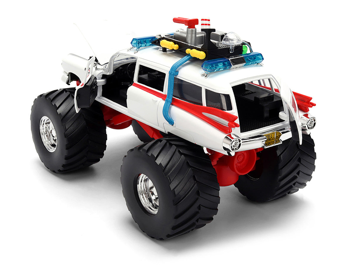 1959 Cadillac Ambulance Ecto-1 "Ghostbusters" (1984) Movie Monster Truck Version "Hollywood Rides" Series 1/24 Diecast Model Car by Jada Jada