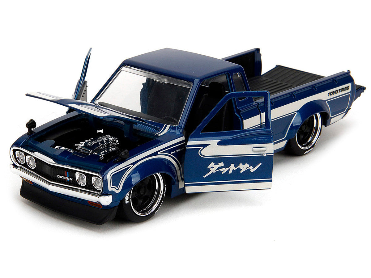 1972 Datsun 620 Pickup Truck Blue Metallic and Cream "JDM Tuners" Series 1/24 Diecast Model Car by Jada Jada