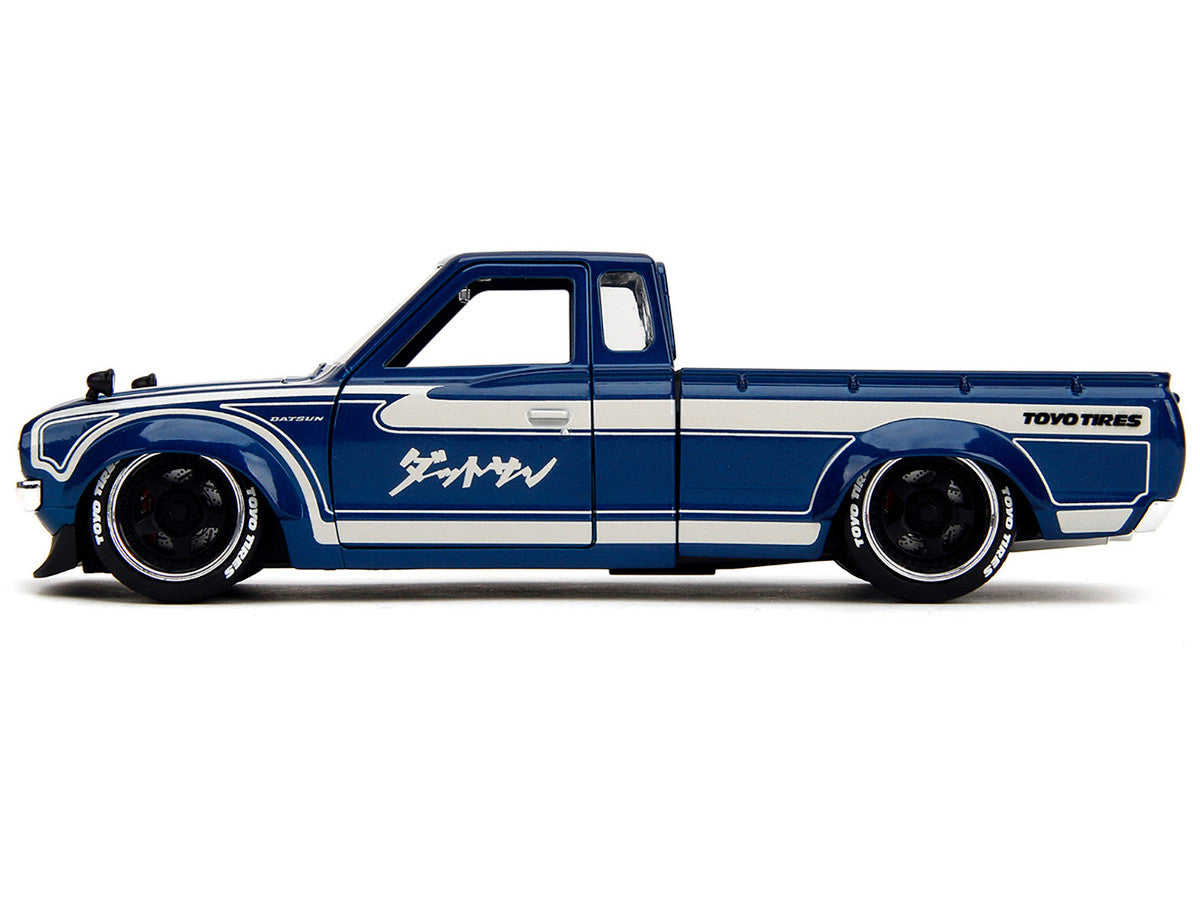1972 Datsun 620 Pickup Truck Blue Metallic and Cream "JDM Tuners" Series 1/24 Diecast Model Car by Jada Jada