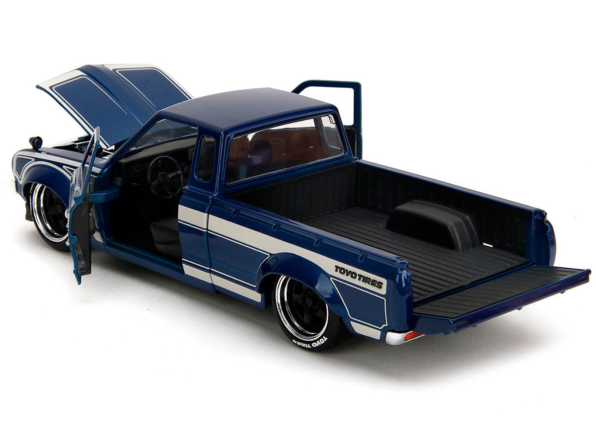 1972 Datsun 620 Pickup Truck Blue Metallic and Cream "JDM Tuners" Series 1/24 Diecast Model Car by Jada Jada