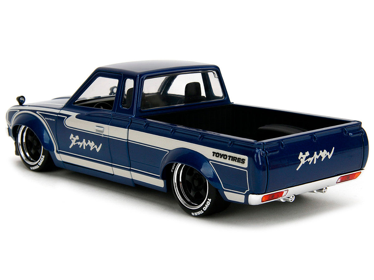1972 Datsun 620 Pickup Truck Blue Metallic and Cream "JDM Tuners" Series 1/24 Diecast Model Car by Jada Jada