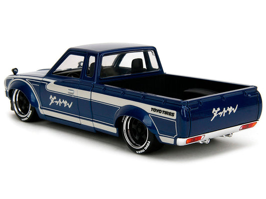 1972 Datsun 620 Pickup Truck Blue Metallic and Cream "JDM Tuners" Series 1/24 Diecast Model Car by Jada Jada