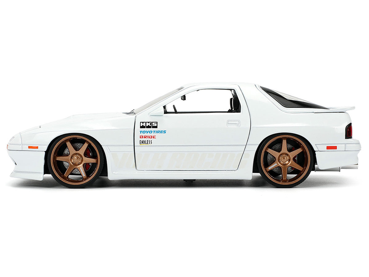 1985 Mazda RX-7 White "JDM Tuners" Series 1/24 Diecast Model Car by Jada Jada