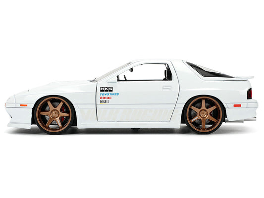1985 Mazda RX-7 White "JDM Tuners" Series 1/24 Diecast Model Car by Jada Jada