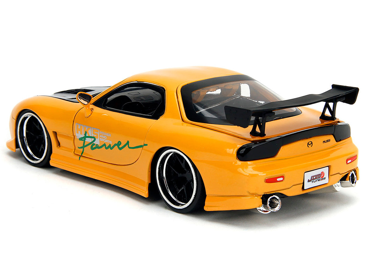 1993 Mazda RX-7 "HKS Power" Yellow with Carbon Hood "JDM Tuners" Series 1/24 Diecast Model Car by Jada Jada