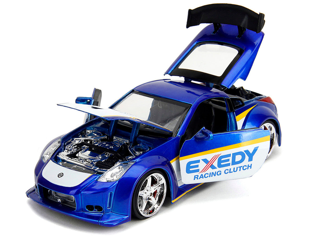 2003 Nissan 350Z "Exedy Racing Clutch" Candy Blue and White "JDM Tuners" Series 1/24 Diecast Model Car by Jada Jada