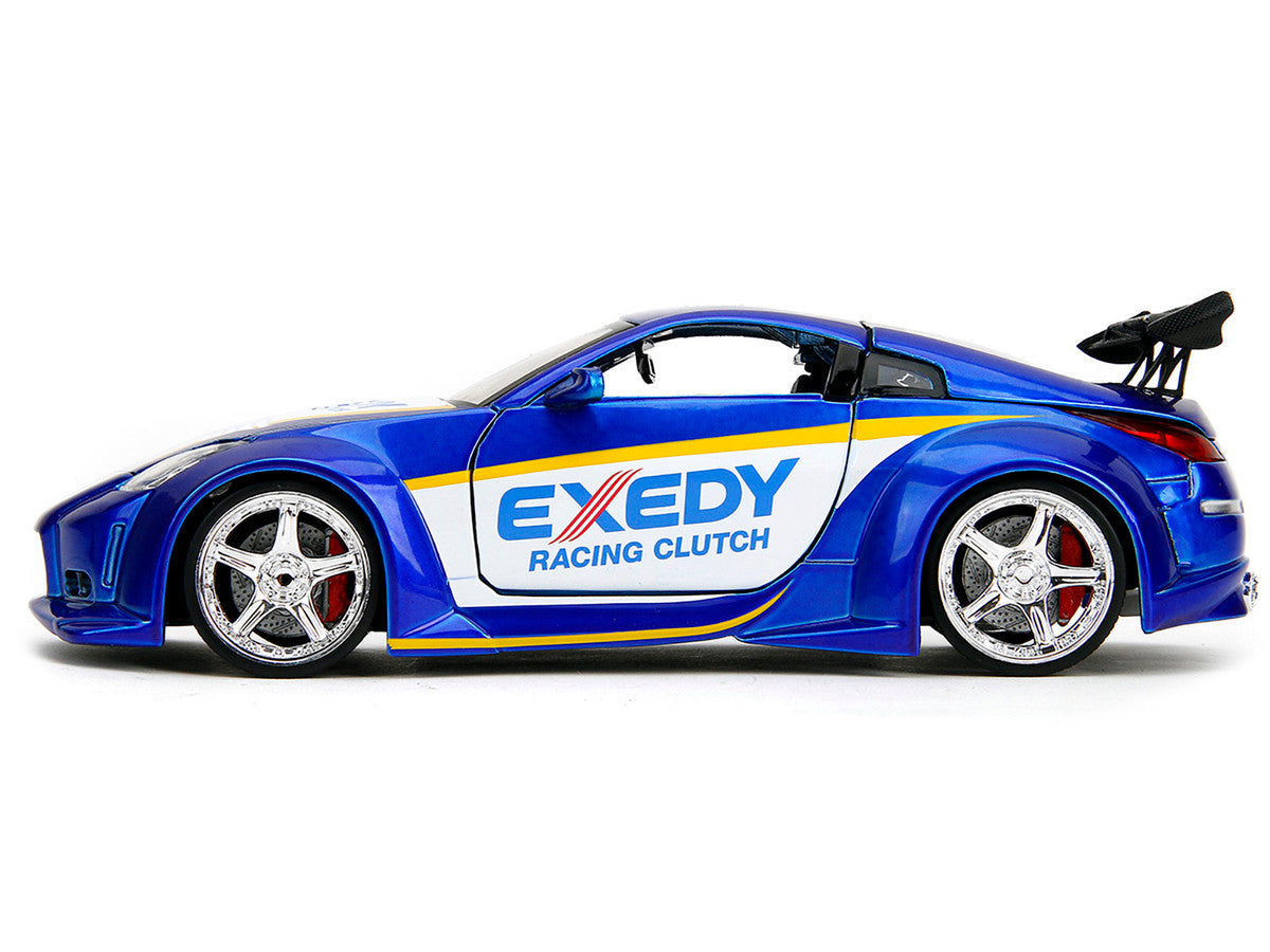2003 Nissan 350Z "Exedy Racing Clutch" Candy Blue and White "JDM Tuners" Series 1/24 Diecast Model Car by Jada Jada