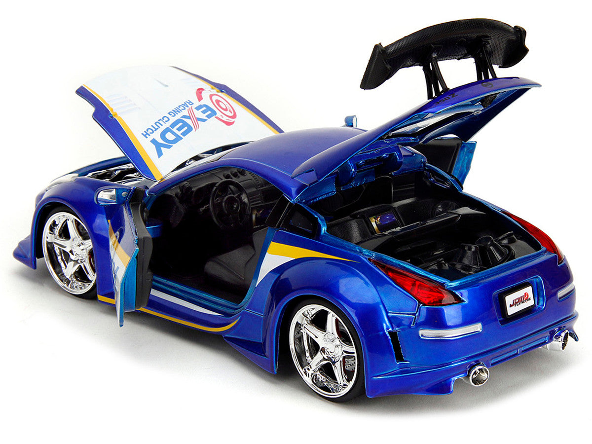2003 Nissan 350Z "Exedy Racing Clutch" Candy Blue and White "JDM Tuners" Series 1/24 Diecast Model Car by Jada Jada