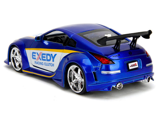 2003 Nissan 350Z "Exedy Racing Clutch" Candy Blue and White "JDM Tuners" Series 1/24 Diecast Model Car by Jada Jada
