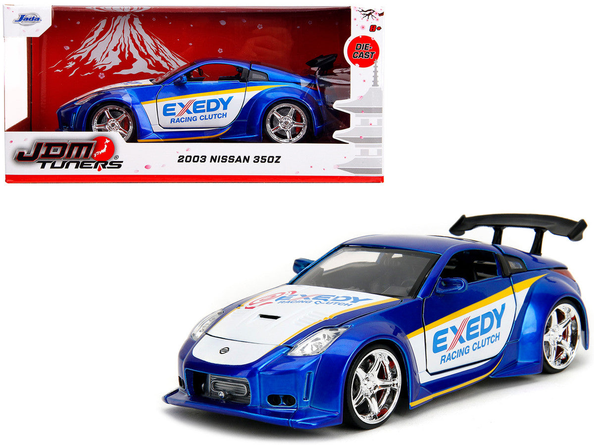 2003 Nissan 350Z "Exedy Racing Clutch" Candy Blue and White "JDM Tuners" Series 1/24 Diecast Model Car by Jada Jada