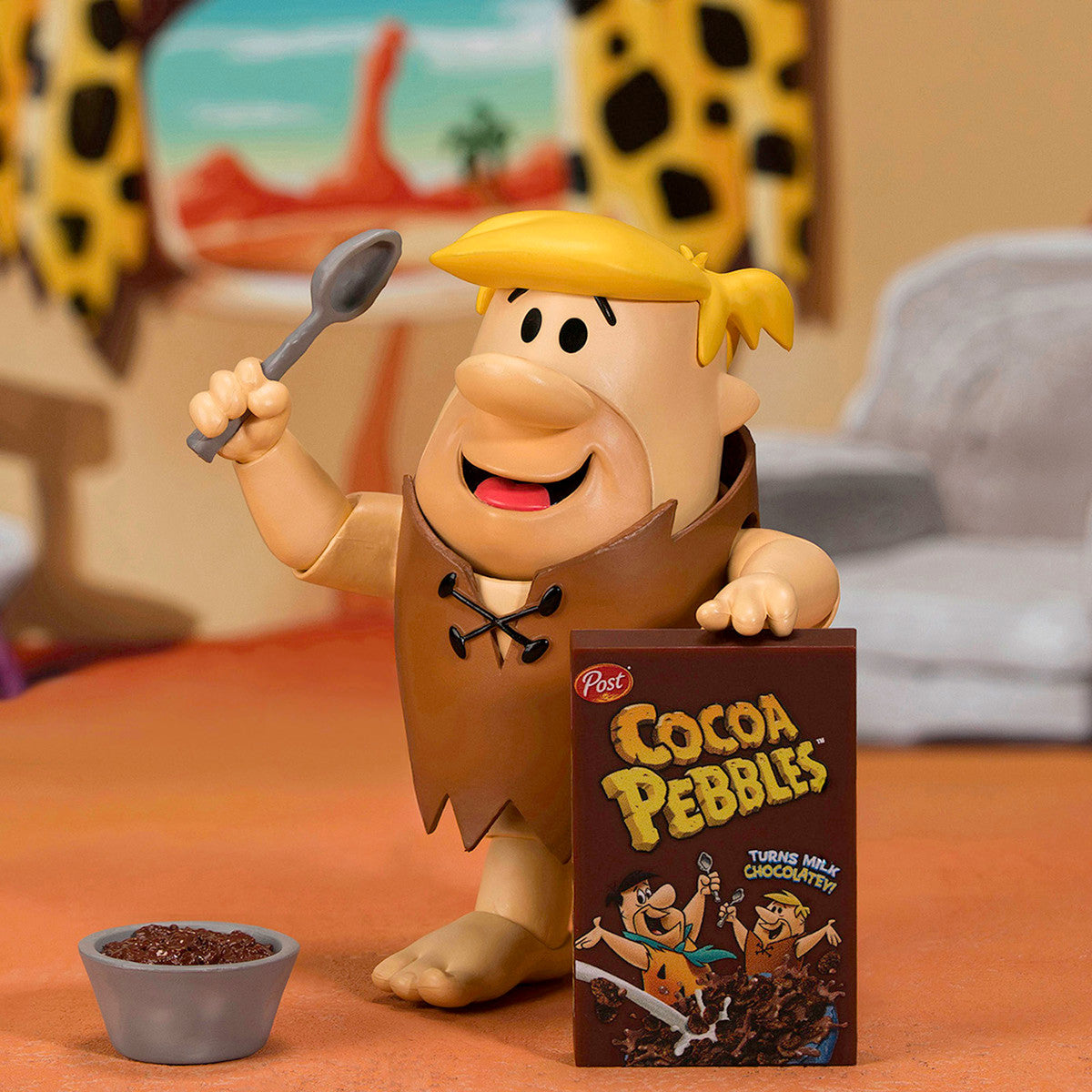 Barney Rubble 4.5" Moveable Figure with Accessories and Alternate Head and Hands "The Flintstones - Post Cocoa Pebbles" Model by Jada Jada