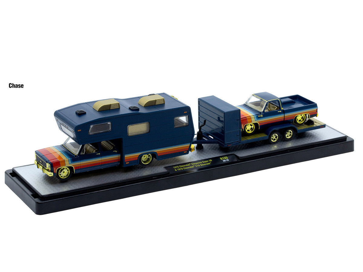Auto Haulers Set of 3 Trucks Release 100 Limited Edition to 9600 pieces Worldwide 1/64 Diecast Models by M2 Machines M2