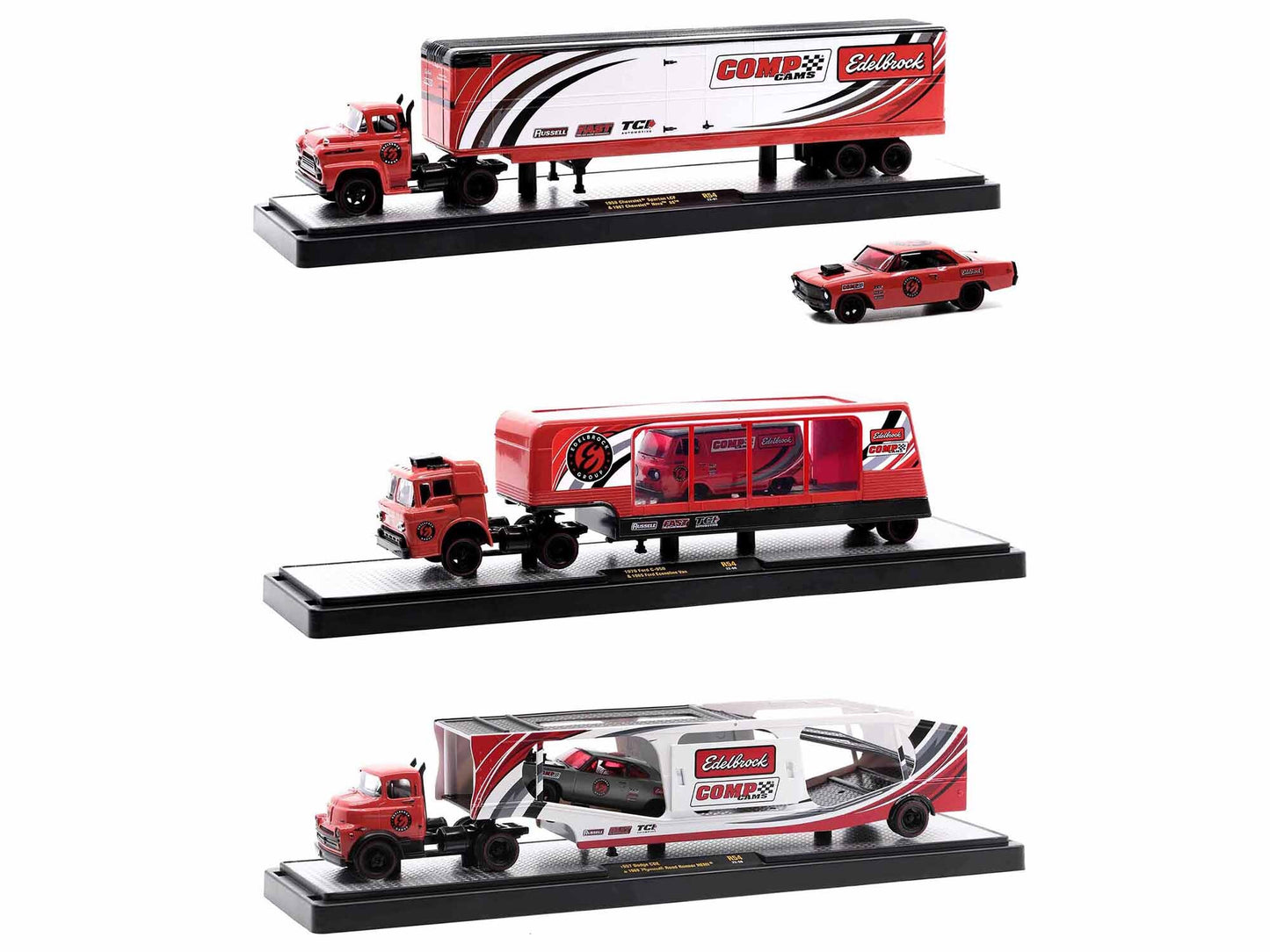 Auto Haulers Set of 3 Trucks Release 54 Limited Edition to 8400 pieces Worldwide 1/64 Diecast Model Cars by M2 Machines