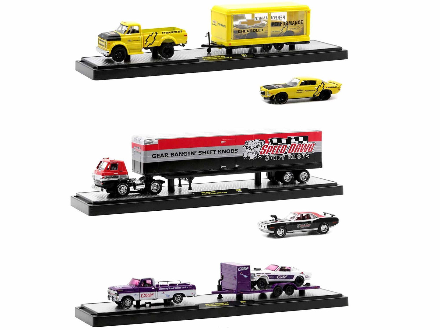 Auto Haulers Set of 3 Trucks Release 58 Limited Edition to 8400 pieces Worldwide 1/64 Diecast Model Cars by M2 Machines