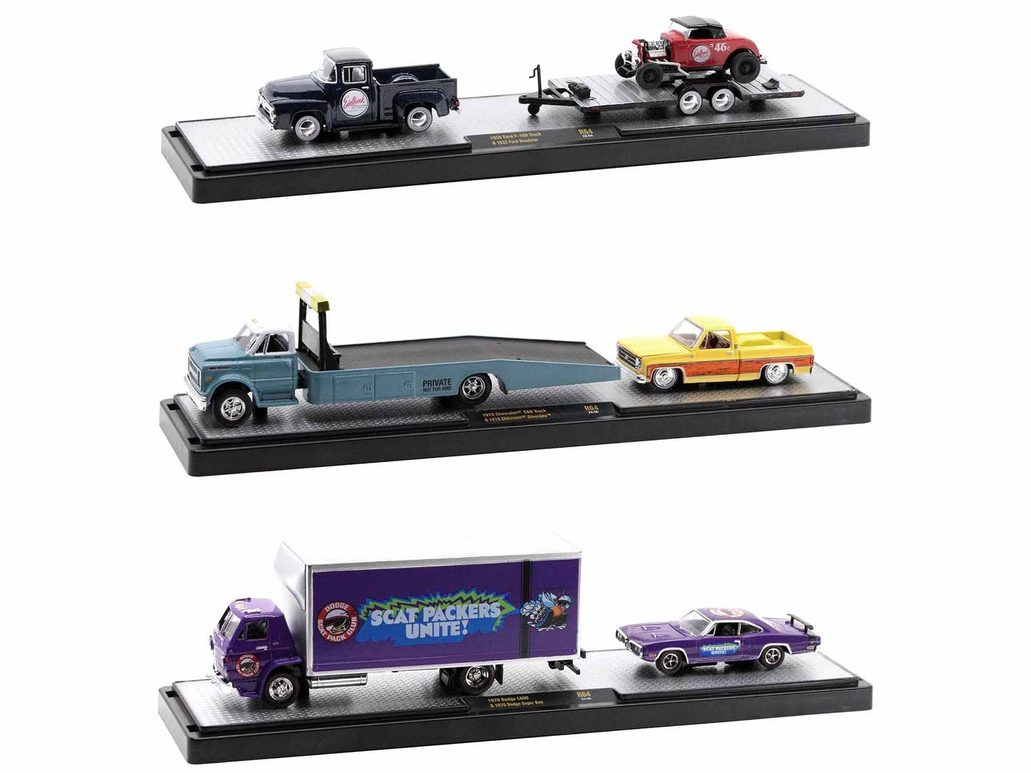 Auto Haulers Set of 3 Trucks Release 64 Limited Edition to 8400 pieces Worldwide 1/64 Diecast Model Cars by M2 Machines