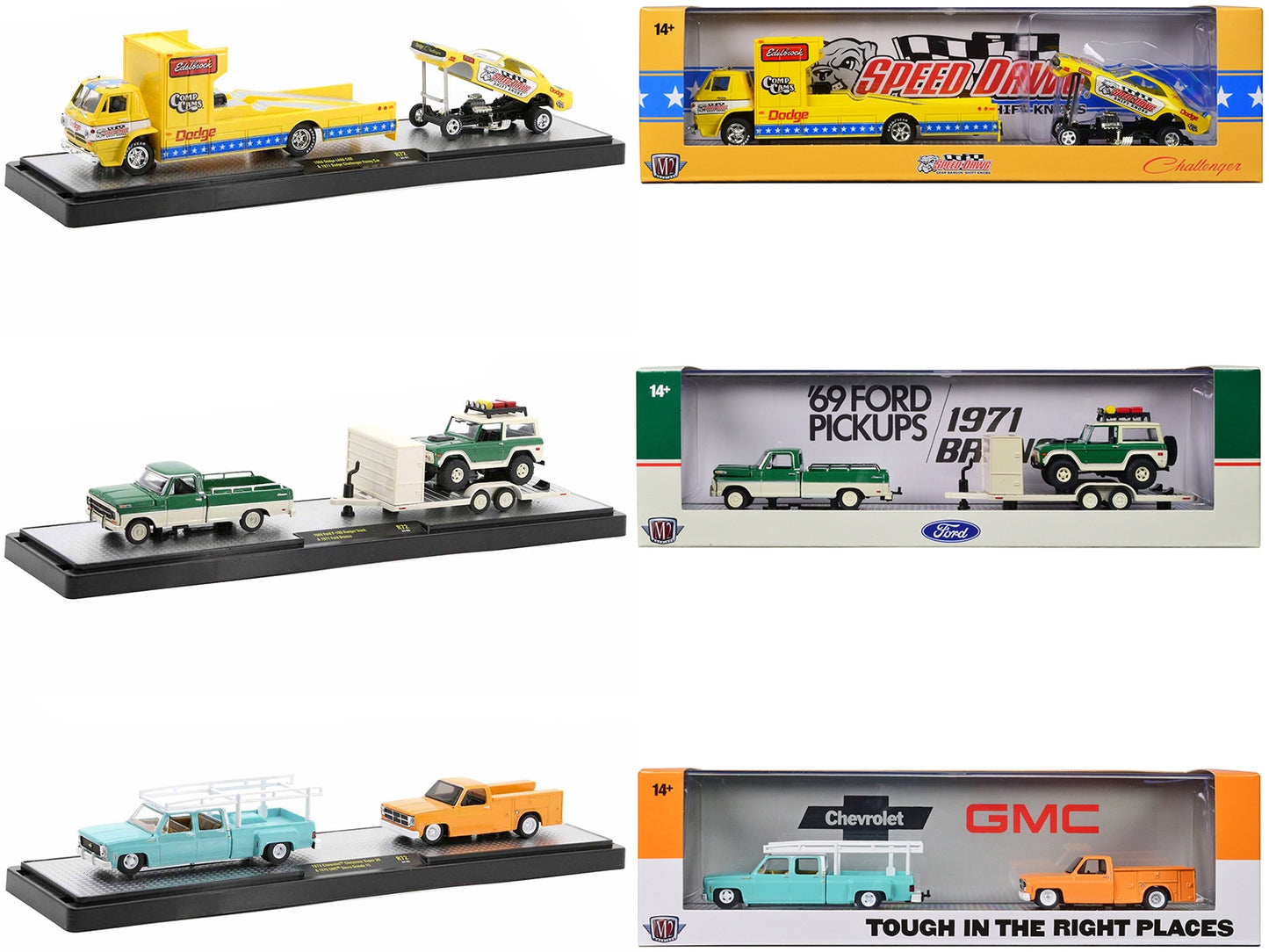 Auto Haulers Set of 3 Trucks Release 72 Limited Edition to 9000 pieces Worldwide 1/64 Diecast Models by M2 Machines