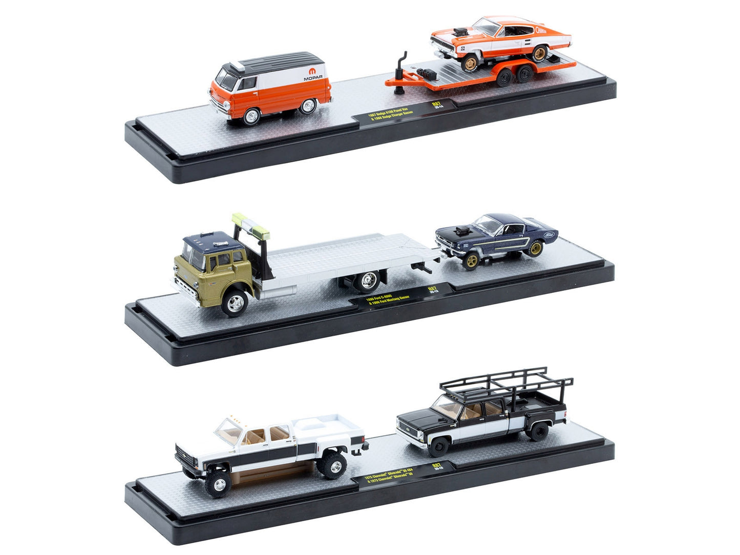 Auto Haulers Set of 3 Trucks Release 87 Limited Edition to 9600 pieces Worldwide 1/64 Diecast Models by M2 Machines