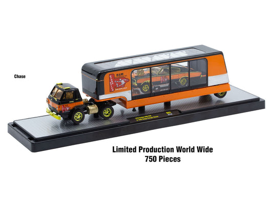 Auto Haulers Set of 3 Trucks Release 91 Limited Edition to 8000 pieces Worldwide 1/64 Diecast Model Cars by M2 Machines-0