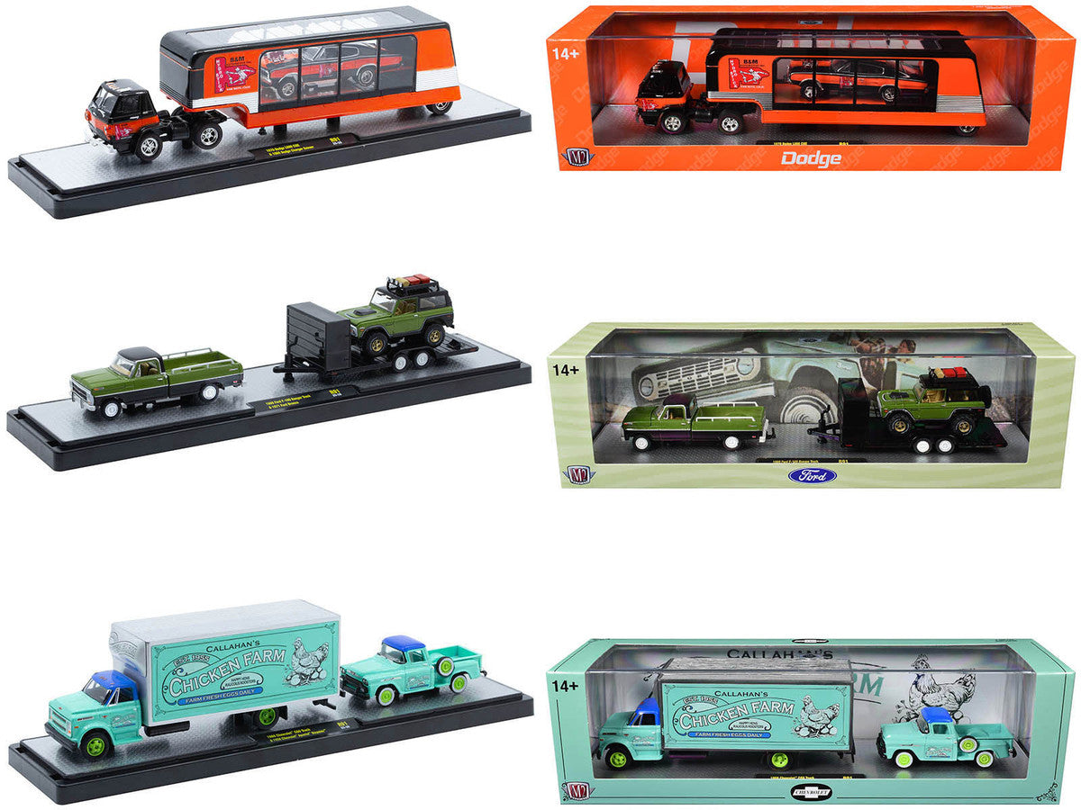 Auto Haulers Set of 3 Trucks Release 91 Limited Edition to 8000 pieces Worldwide 1/64 Diecast Model Cars by M2 Machines-2