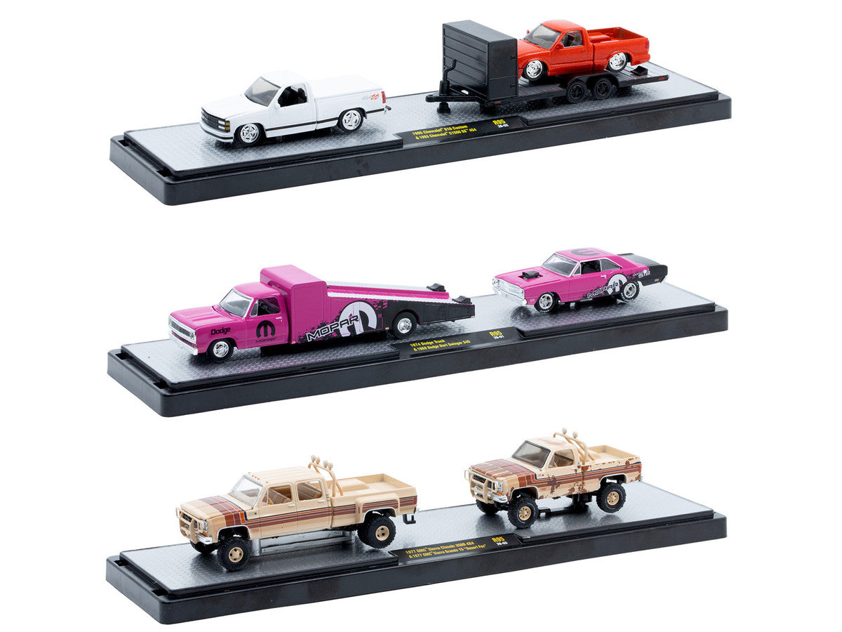 Auto Haulers Set of 3 Trucks Release 95 Limited Edition to 6000 pieces Worldwide 1/64 Diecast Model Cars by M2 Machines-1