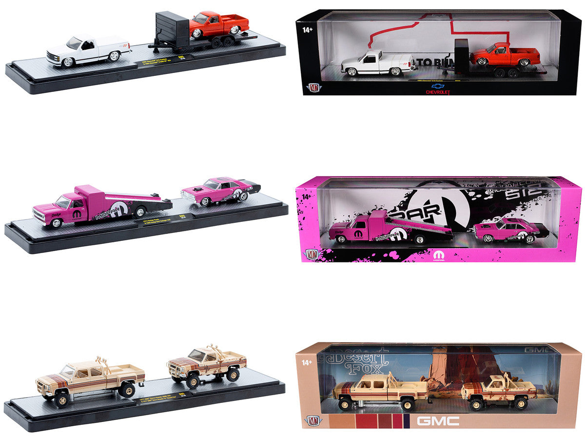 Auto Haulers Set of 3 Trucks Release 95 Limited Edition to 6000 pieces Worldwide 1/64 Diecast Model Cars by M2 Machines-2